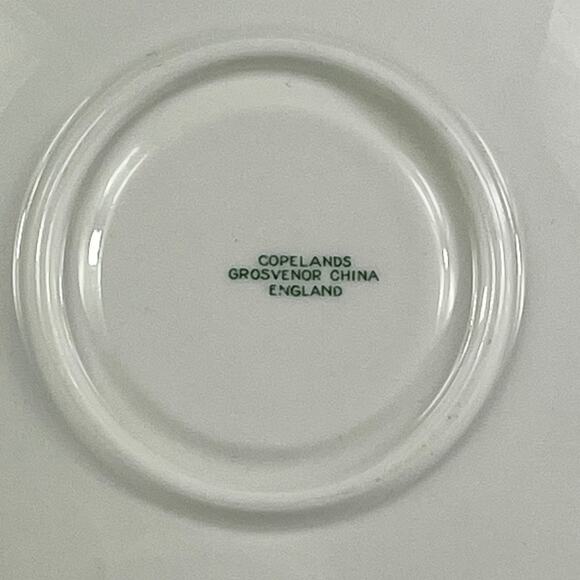 Copelands Grosvenor China England Teacup Saucer Set Purple Floral Gold Trim - Picture 13 of 15